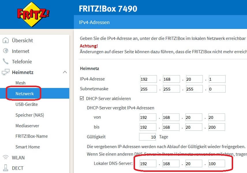 Fritz!Box Netzwerk einrichten