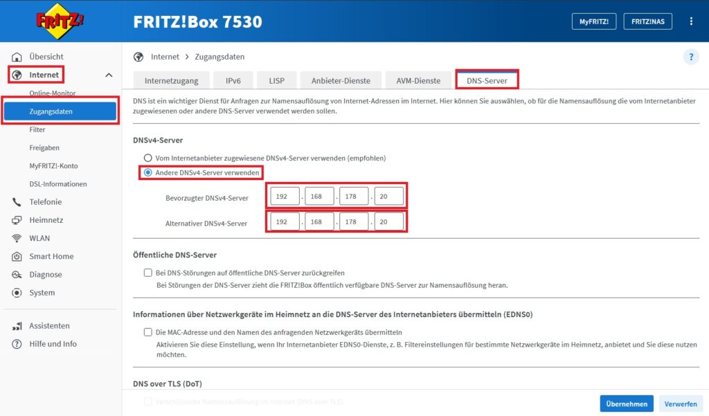 fritzbox dns